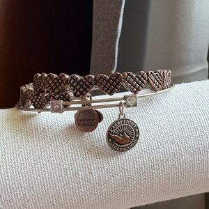 Alex & Ani Liberty Copper Bangle Bracelet, Sterling Silver, Copper Tone Wrap Set